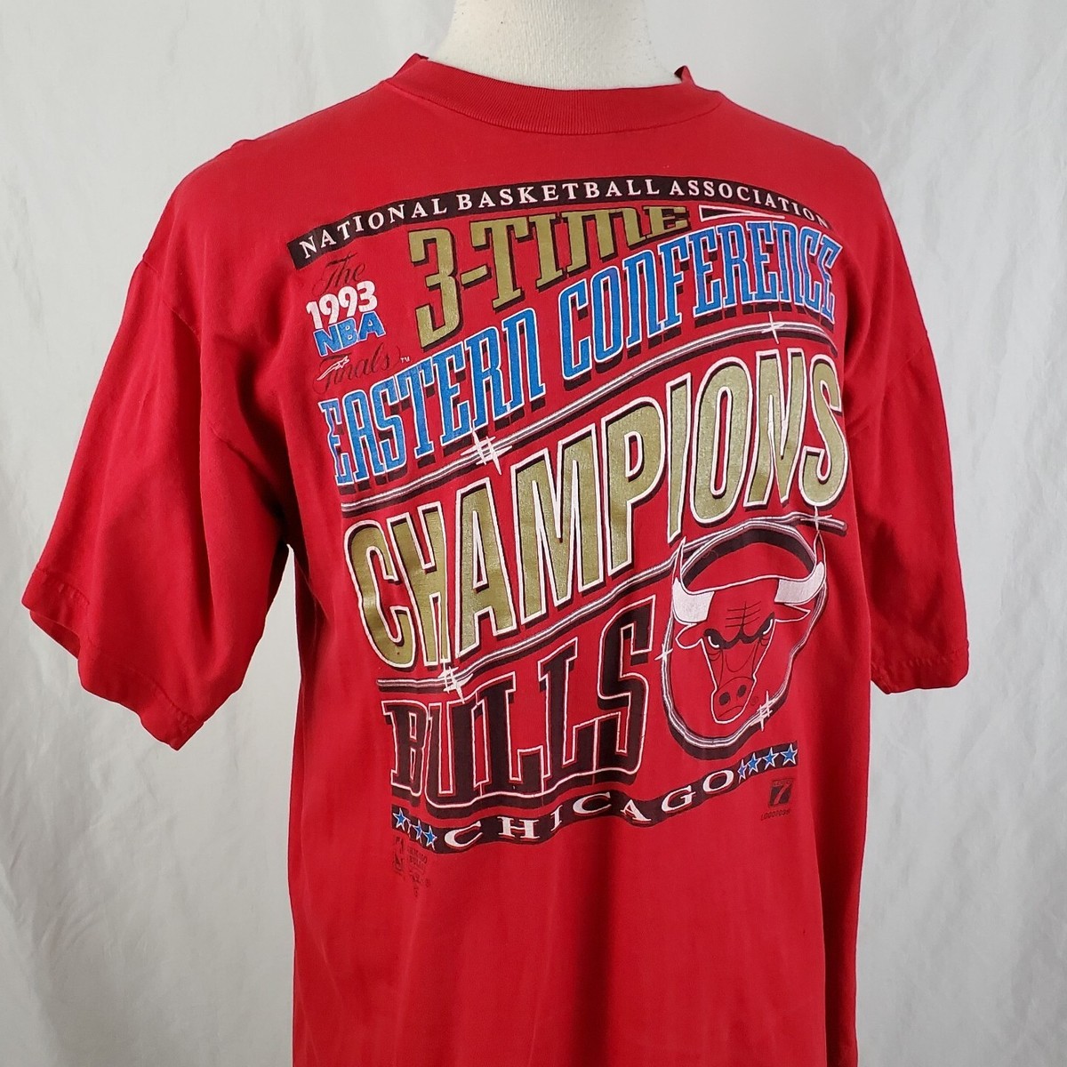 Chicago Bulls Vintage T-Shirt XL 1993 NBA 3-Time Eastern