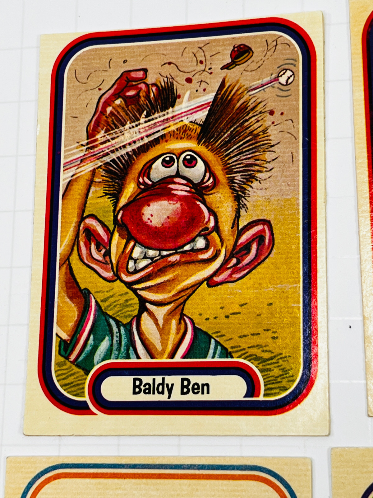 vtg 1973 Lot (7) Baseball Super Freaks Trading Cards baldy ben ollie
