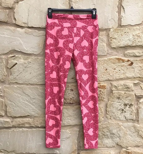 Hearts Print Soft Stretch Leggings Size 