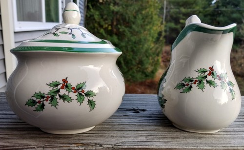 Crema SPODE y azucarero con tapa ÁRBOL DE NAVIDAD - Imagen 4 de 7
