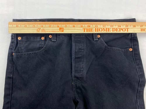 Levi's 501 Jeans Mens Straight Fit Button Fly Black 100% Cotton Size 32x34 - Picture 2 of 13