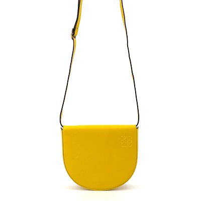 LOEWE Mini Shoulder Waist Bag Yellow 2 way Leather Anagram Logo Purse