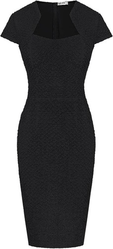 Women's Cap Sleeve Pencil Dress - Classic Slim Fit Work/Casual Style - Picture 9 of 35