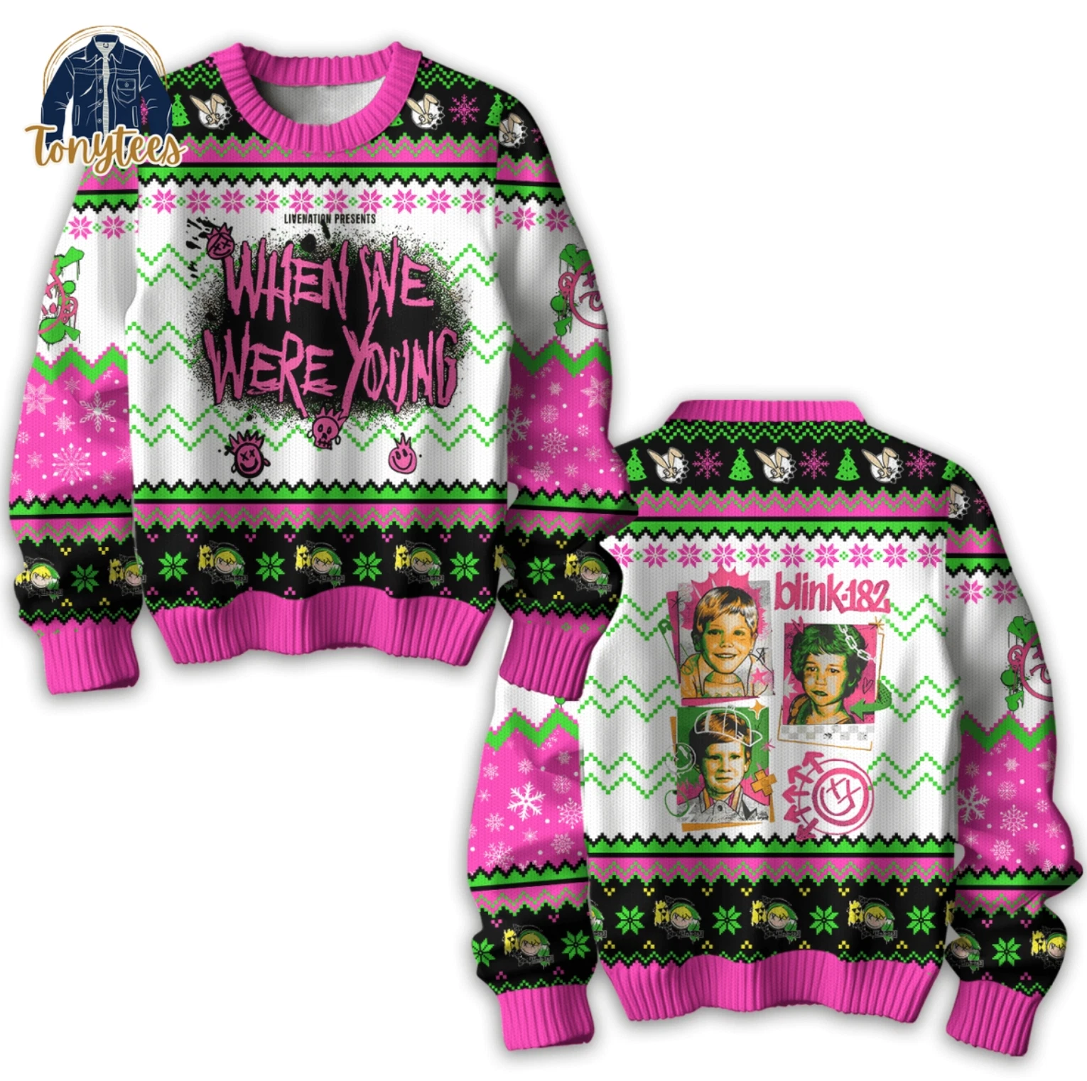 Bg B182 When We Were Young Ugly Christmas Sweater