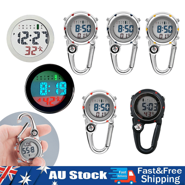 Carabiner Clip Digital Watch Hook Luminous Sport Watch Fob Hiker Compasses Carabiner Clip Digital Watch Hook Luminous Sport Watch Fob Hiker Compasses