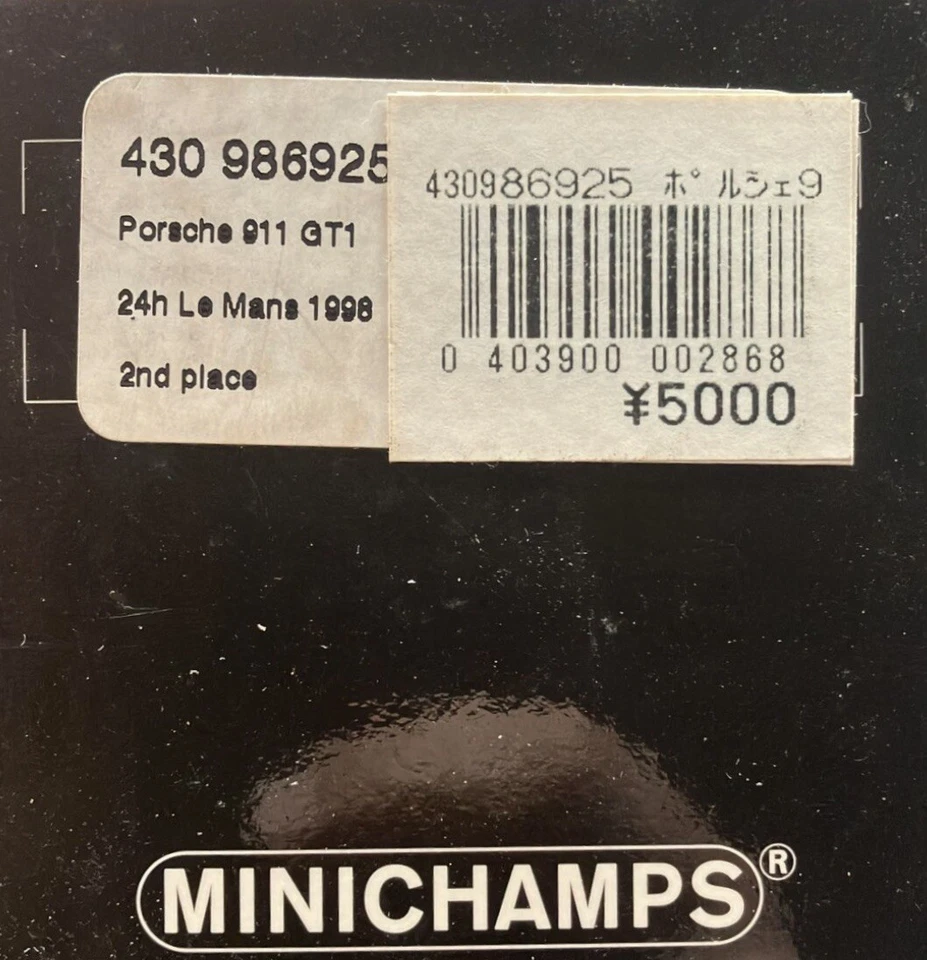 Minichamps 1/43 Porsche 911 GT1 #25 24hs Le Mans 1998 2nd Place 430986925 - Image 4 of 4
