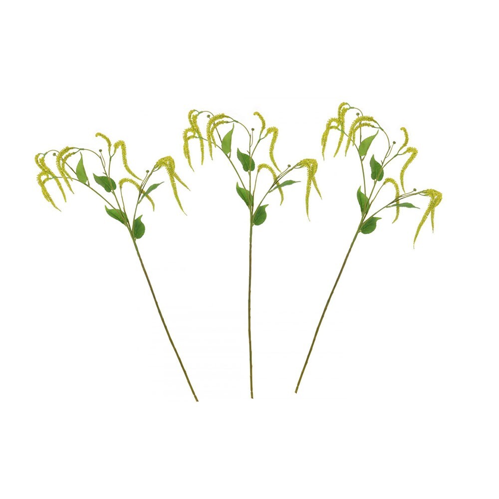 Pack of 3 Artificial Catkin and Leaf Sprays 69cm/27 Inch Yellow