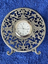 Vintage Lenox quarts mantle clock In Kirk Stieff Pewter Stand . New battery