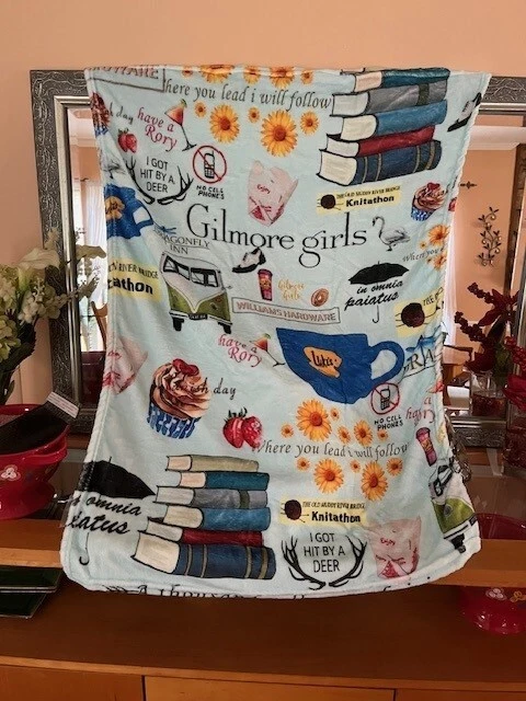 Gilmore Girls Luke's Diner Coffee Couch Bed TEAL Fleece Blanket 30" x 40" - Image 3 of 4