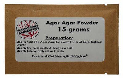Agar Agar Powder - 15 Grams - Laboratory Grade - U.S. Seller!!!