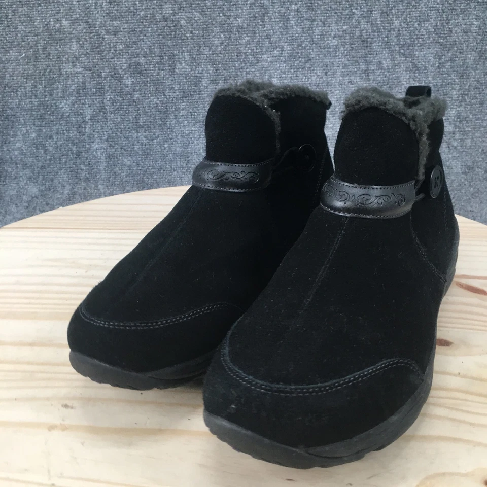 Botas Easy Spirit para mujer 12 M Strip invierno cuero negro imitación piel botón redondo Foto 4 de 4