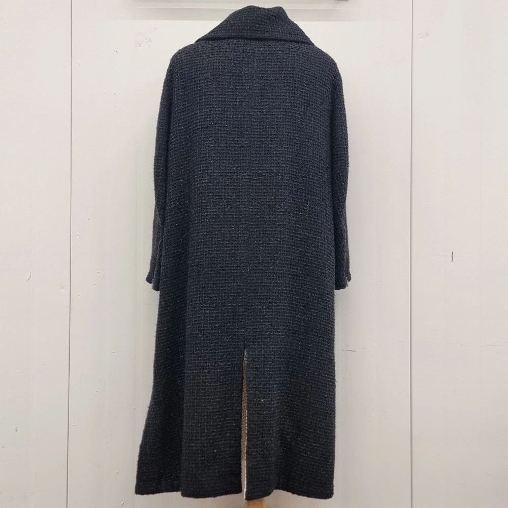 Giacca cappotto lungo CHANEL tweed nero 36 137876367