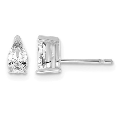 14k Weißgold 2/3 ctw Birnenschliff Lab Grown Diamant Ohrstecker VS, F Farbe
