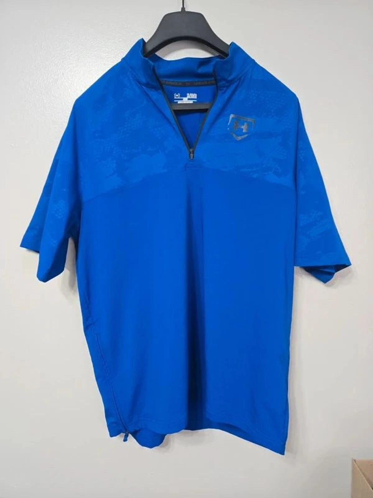 Under Armour Roy/Bl Sublimated Camo Short Sleeve 1/4zip Cage Jacket Pullover XL - product detail image 1
