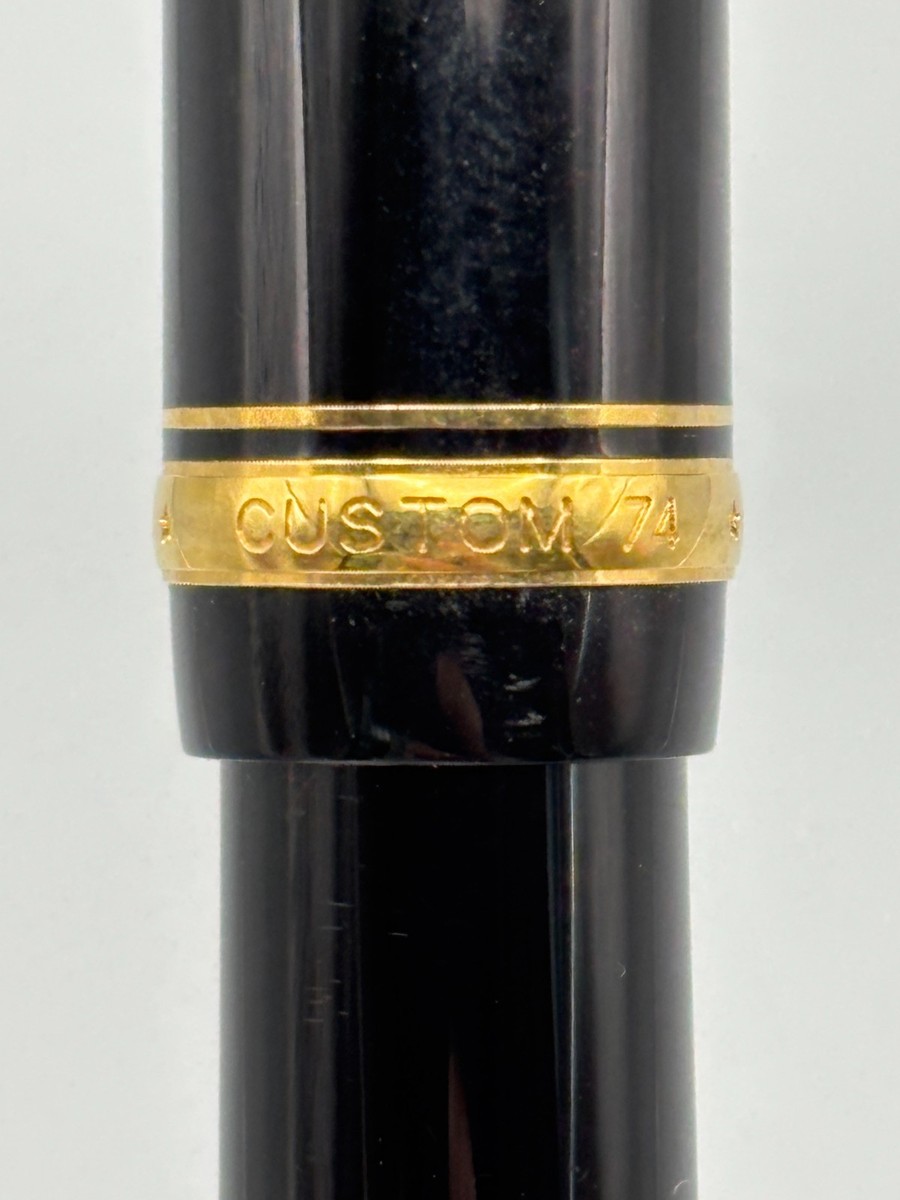Pilot Namiki Custom 74 14K Gold F-Nib Black Fountain Pen Cleaned w