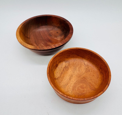 Pair of Hand Turned Bill Hussey Bowls Mesquite & Walnut Signed