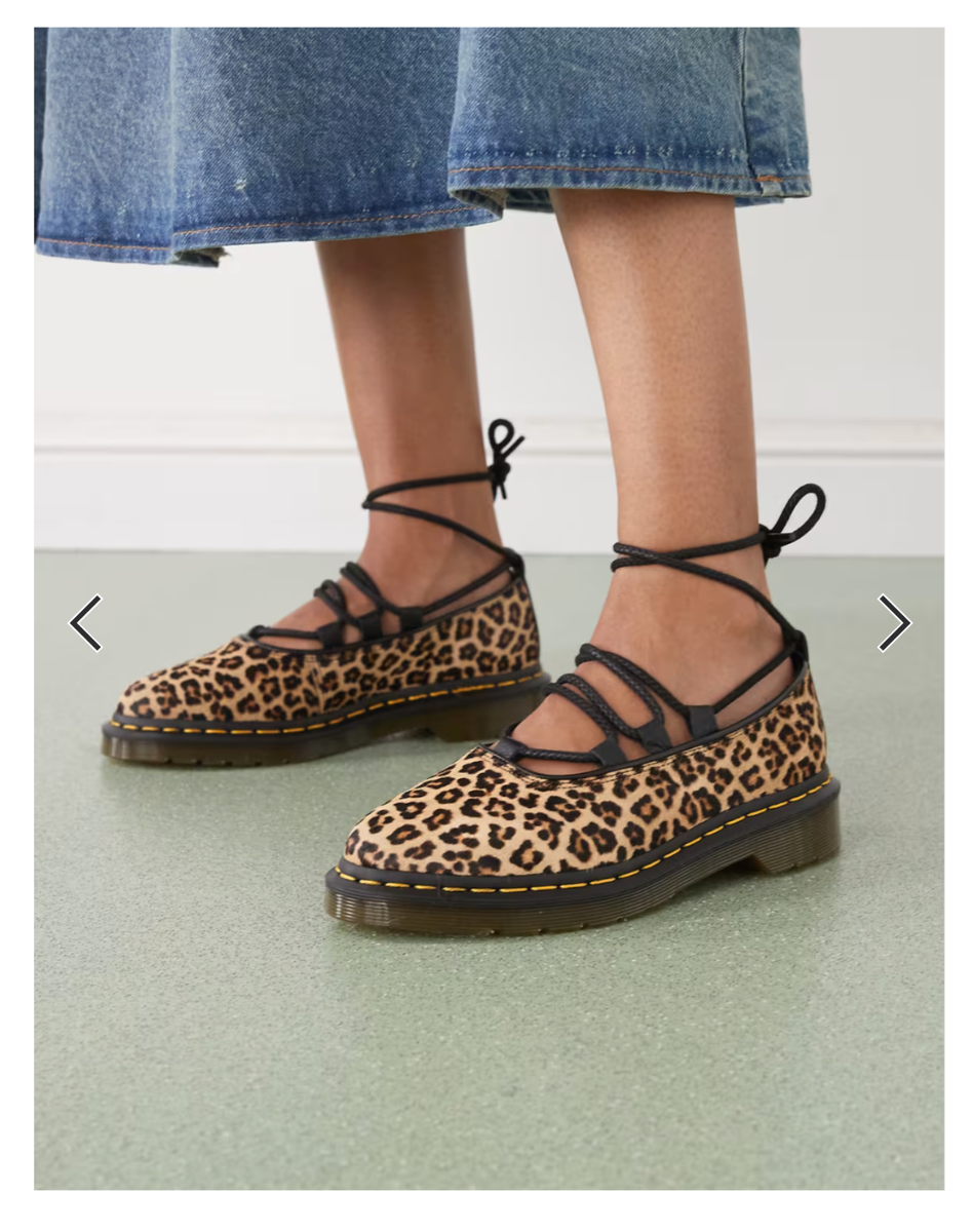 Elphie II Leopard 🐆 Hair on Pointed Toe Ballet Flat/Wrap Mary