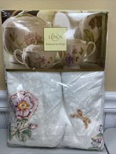 LENOX Butterfly Meadows Tablecloth 60" x 102" Oblong Seats 8-10 NEW