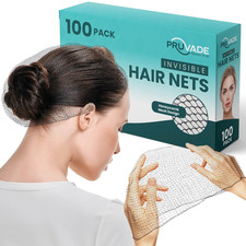 Invisible Hair Nets for Women Men Pack of 100 Elastic 24" Mesh Hair Net fo
