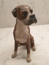 BOXER DOG Charming figurine of seated boxer dog - resin- 6.8"/17.5cm