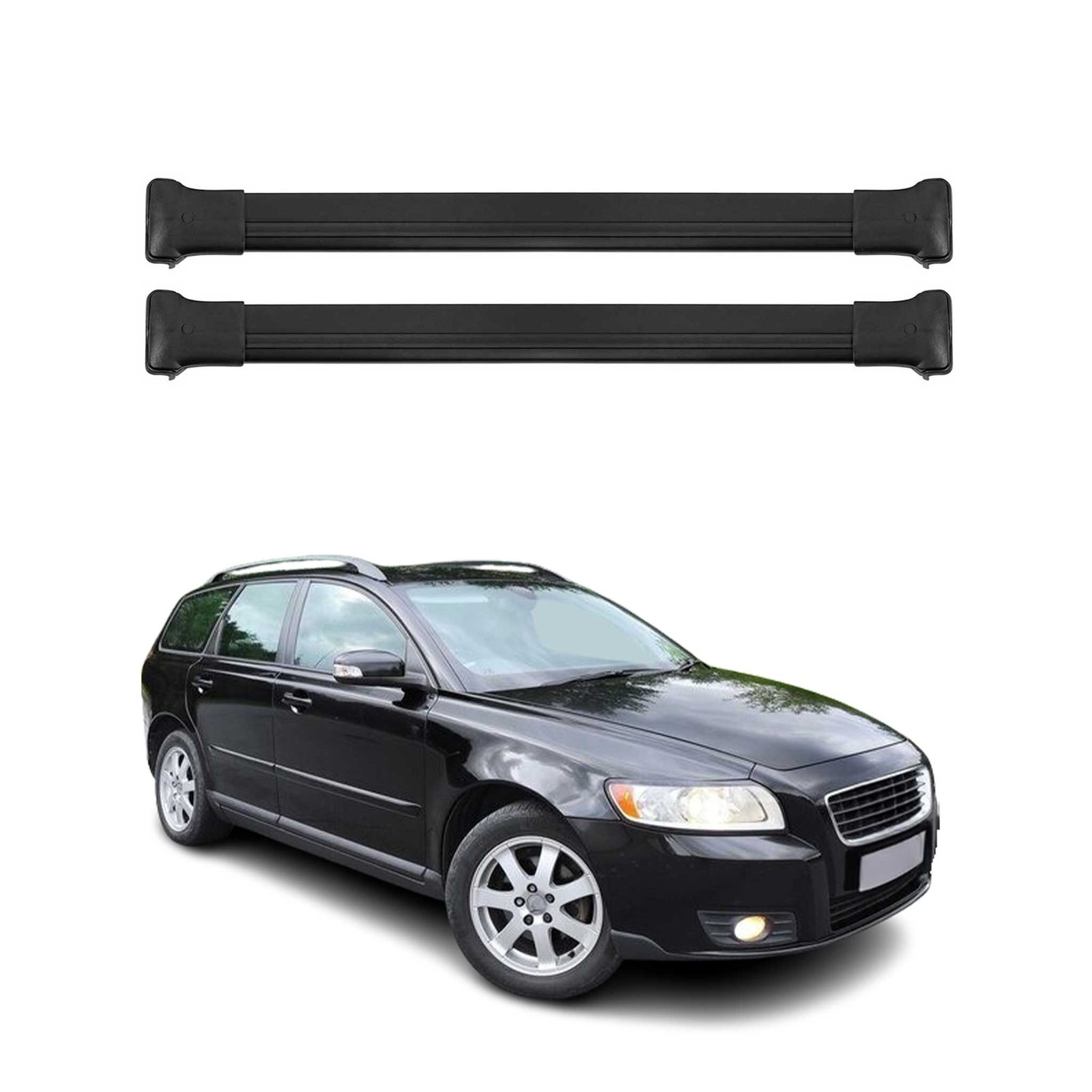 Barres de toit Volvo V50 Break 2004-2013 silencieuses à haute capacité de charge