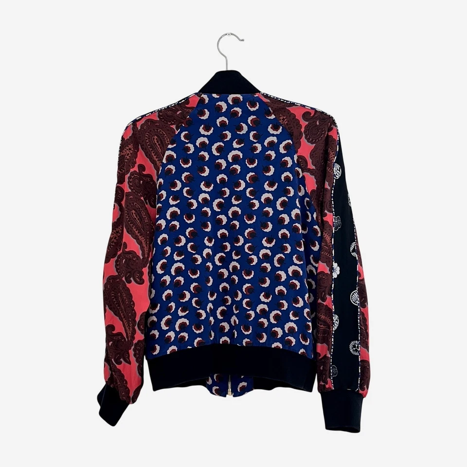 Stella McCartney 100% Silk Floral Paisley Print Bomber Jacket Size 40 S - Image 3 of 4