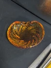 Vintage Murano Style Amber Bubbled Art Glass Dish Hall Table Decor