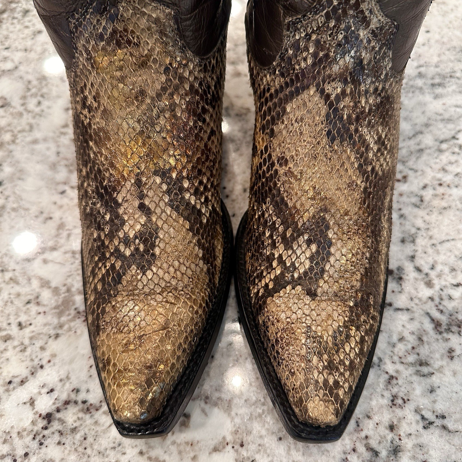 Resistol by Lucchese Python Boots 7 B Womens Cowg… - image 6