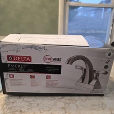 Delta Everly 4" Centerest Bathroom Faucet Satin Finish New Open Box