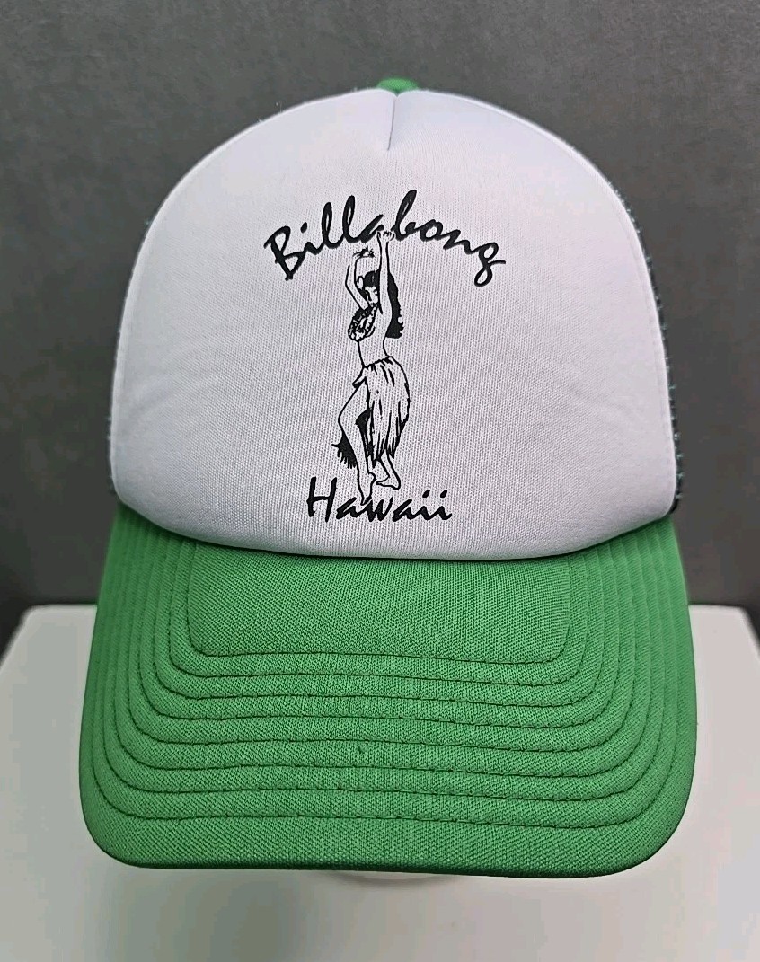 Hawaii foam trucker Hula Girl Billabong script logo snapback