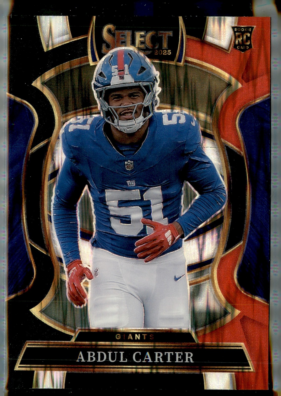 2025 Panini Select #95 Abdul Carter Black and Red Prizm Shock