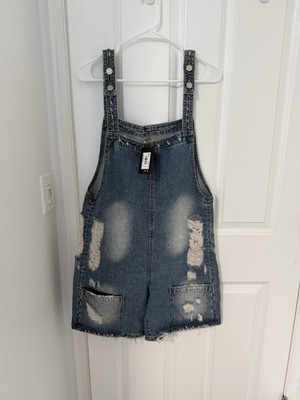 Acne Studios Distressed Denim Short Overalls Jumpsuit - Size Large - NWT
