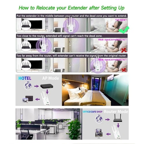 Neuer 1200 Mbit/S WLAN-Repeater Extender WLAN-Booster 5G 2,4G Dualband-Net9854 - Bild 9 von 10