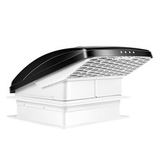 RV Roof Vent Fan 6-Speed 12-V 12V Smoked 14"x14" Built-In Rain Shield