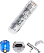 4Th USB-C Aurora A8 EDC Flashlight, 6500K LED Max 650 Lumen, Momentary on Keycha