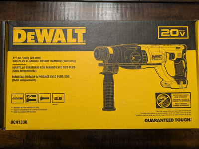 DeWALT DCH133B 20V MAX 1 in. SDS PLUS D-HANDLE Rotary Hammer Drill - NIB