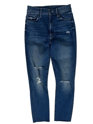 Mother Dark Wash Weekend Warrior The Swooner Ankle Fray Denim Jeans Women's 26