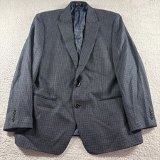 Lauren Ralph Lauren Wool Blazer Blue Plaid Houndstooth Sport Coat Jacket Men 42