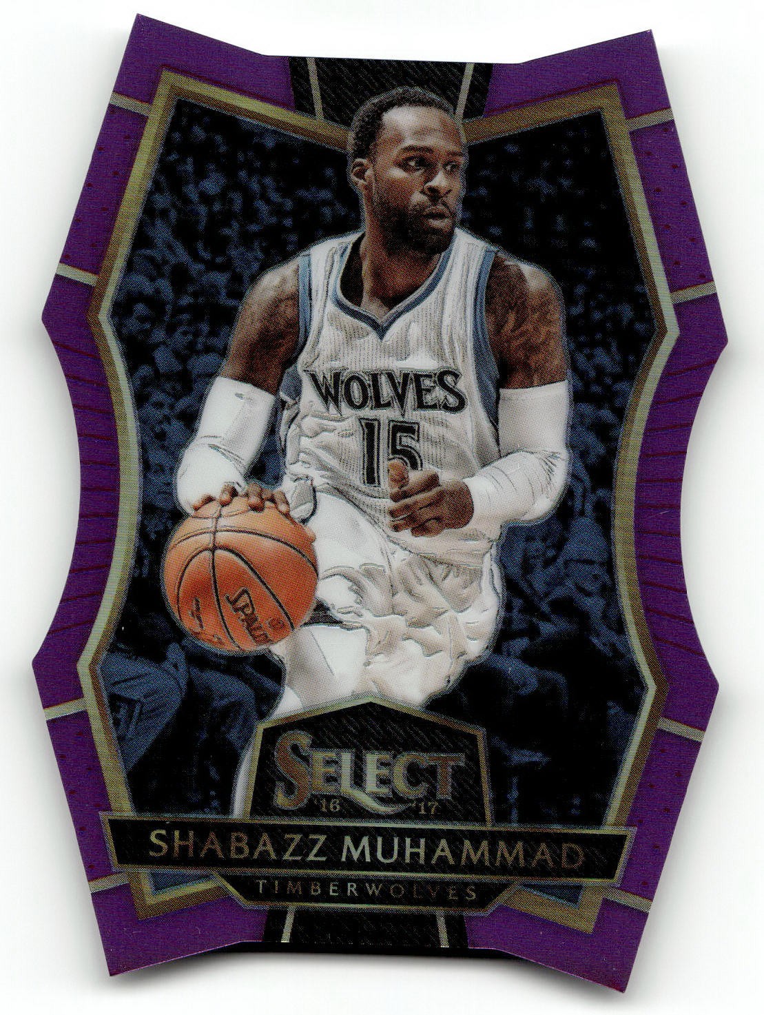 2016-17 Panini Select #180 Shabazz Muhammad Purple Prizms Die Cut #/99 WOLVES