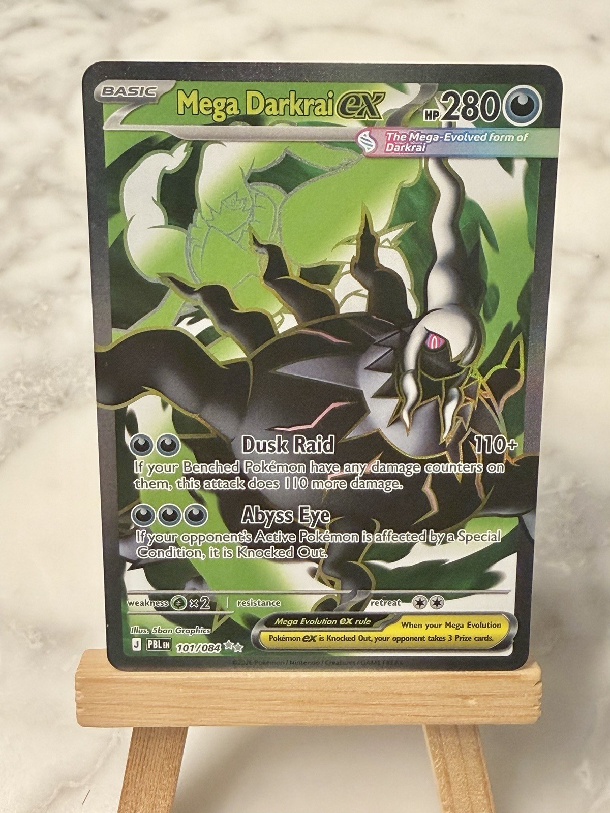 Mega Darkrai ex Full Art 101/084 Pitch Black PBL Ultra Rare Pokemon Card NM
