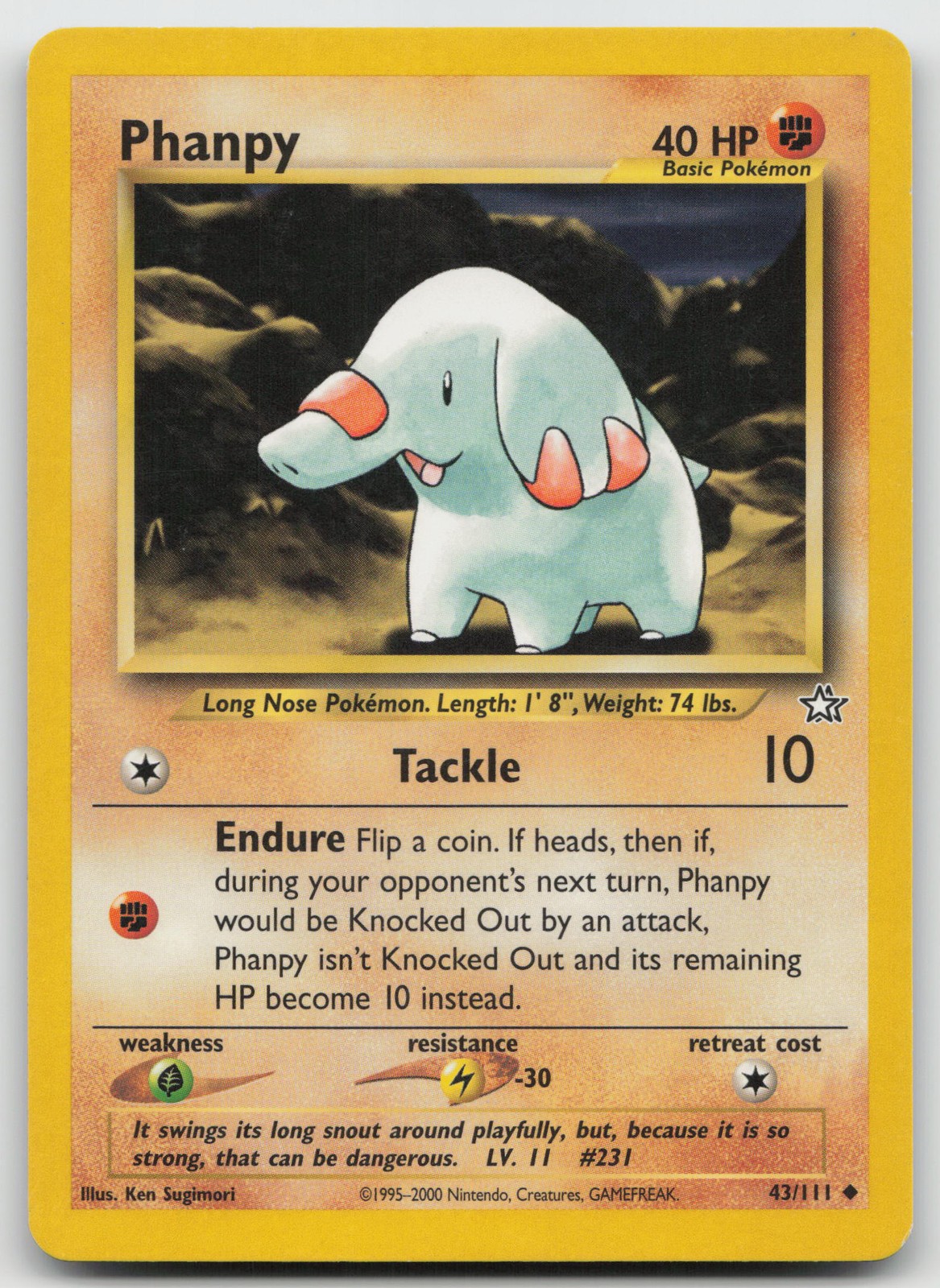 Phanpy Uncommon Unlimited Neo Genesis 43/111 LP