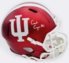 CURT CIGNETTI SIGNED INDIANA HOOSIERS FULL SIZE REP HELMET AUTOGRAPH BAS J26