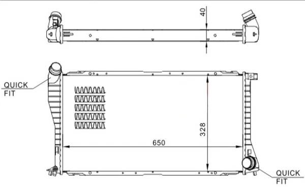RADIATOR ENGINE COOLING 610 252 FOR BMW M47D20 2.0L 4cyl 5 E39 M57D25 2.5L 6cyl - Image 2 of 4
