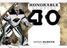 Devan Dubnyk Minnesota Wild Honorable Numbers 2017-18 UD The Cup Blank Back