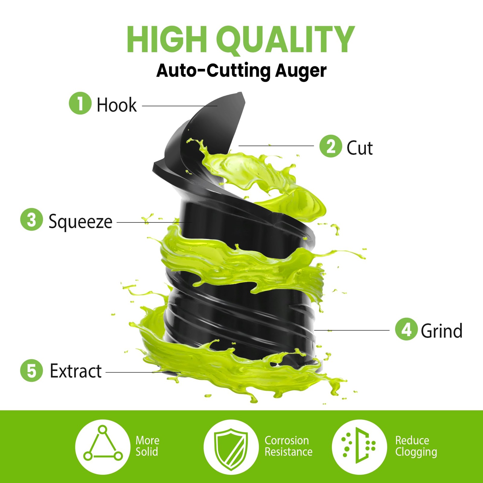 Cold Press Juicer, 6.5" Extra Large Feed Chute, Hands-Free 350W Slow Masticating