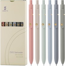 Ddaowanx Gel Pens, 6 Pcs 0.5mm Quick Dry Black Ink Pens Fine Point Smooth Writin