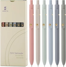 Ddaowanx Gel Pens, 6 Pcs 0.5mm Quick Dry Black Ink Pens Fine Point Smooth Writin