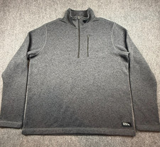 Eddie Bauer Mens Gray Heather Quarter-Zip Fleece Pullover Sweater Size XL