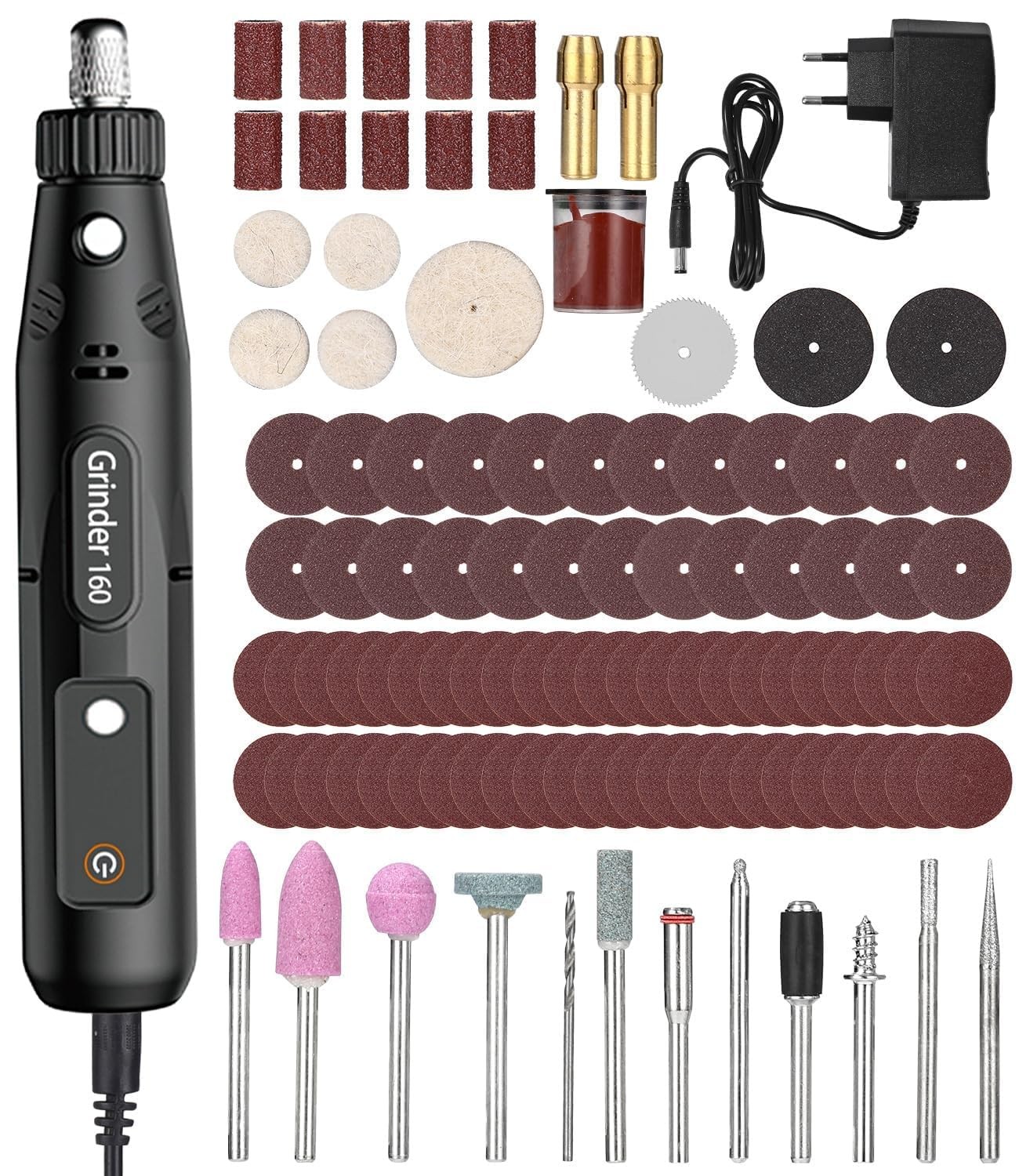 Outil rotatif multifonction compact pour création de bijoux et personnalisation d'objets en bois
