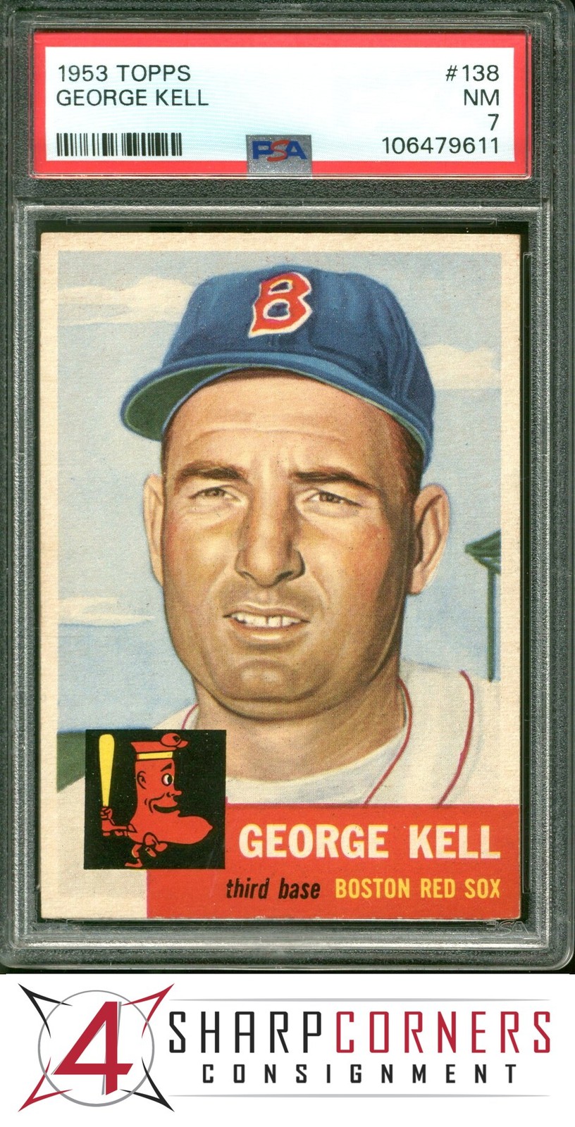 1953 TOPPS #138 GEORGE KELL RED SOX HOF PSA 7